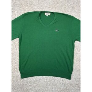 VTG Winona Knits Sweater Men's 2XL 100% Acrylic V Neck Duck Logo Made in USA
